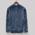 Mens Vintage Loose Comfy Solid Color Buttons Fly Long Sleeve Casual Henley Shirts