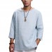 Mens Vintage Chinese Style Solid Color Casual Loose Tops