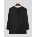 Mens Vintage Cotton Stand Collar Long Sleeve Loose Fit Casual T-Shirts