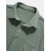 Mens Solid Color Waffle Casual Lapel Short Sleeve Henley Shirt
