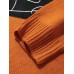 Mens Contrast Color Abstract Figure Print Crew Neck Casual Pullover Sweater