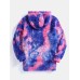 Tie Dye Fluffy Fleece Long Sleeve Kangaroo Pocket Hoodies