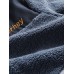 Mens Letter Embroidered Patchwork Plush Warm Hoodie Jacket With Pocket